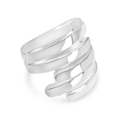 Sterling Silver Ring Plain 3 Linds Oppositive Top E-C