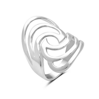 Sterling Silver Ring Plain Silver Open Waves