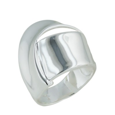Sterling Silver Ring Plain Silver Overlap Design