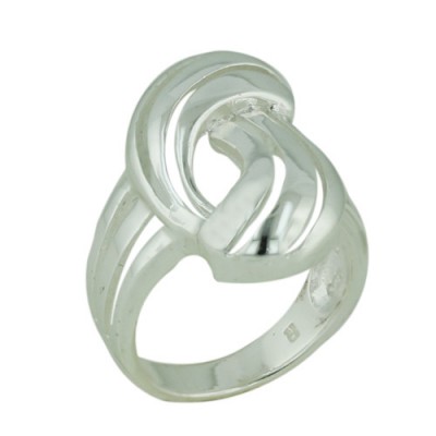 Sterling Silver Ring Plain Silver Multiple Strand Overlap