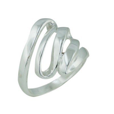 Sterling Silver Ring Plain Silver Ribbon Squiggle