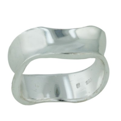 STERLING SILVER RING PLAIN WAVY BAND **HEAVY VERSION