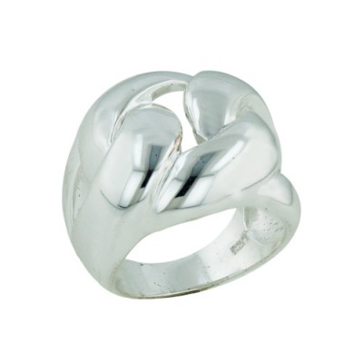 Sterling Silver Ring Thick Puffy Linking Design