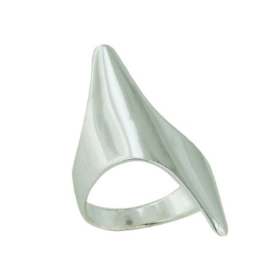 Sterling Silver Ring Plain Silver Thunder Design