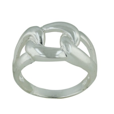 Sterling Silver Ring Plain Silver Chain Design E-Coat