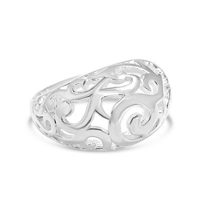 Sterling Silver Ring Open Dome Cloud Design E-Coat