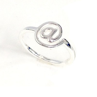 Sterling Silver Ring Plain "@" Sign -E-Coat-