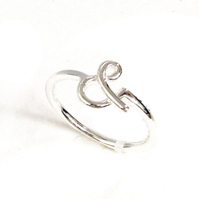 Sterling Silver Ring Plain "&" Sign -E-Coat-
