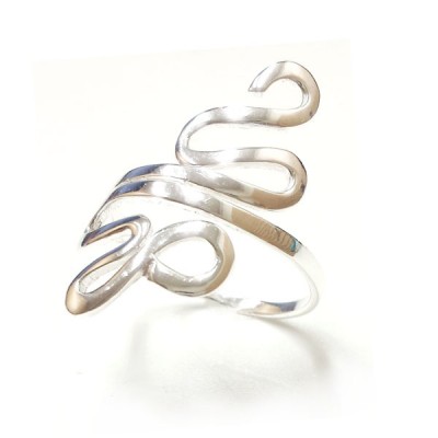 Sterling Silver Ring Plan Dancing Ribbon -E-coated