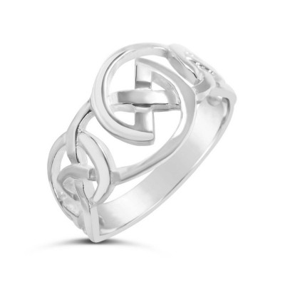 Sterling Silver Ring Plain Celtic Knots -E-coated