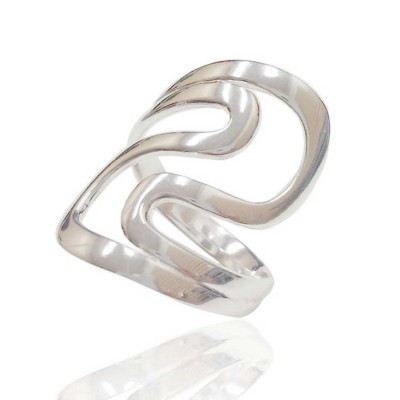 Sterling Silver Ring Plain Dancing Lines