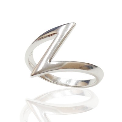 Sterling Silver Ring Zig Zag Plain