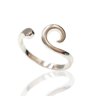 Sterling Silver Ring Plain Floating Swirl