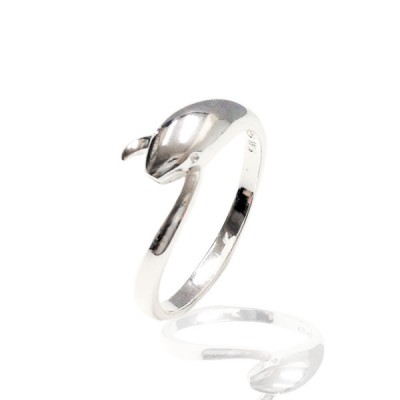 Sterling Silver Ring Plain Snake Biting Tail