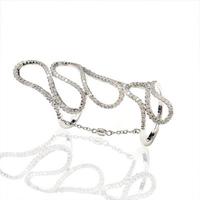 Looping Iced Ribbon Ring