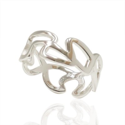 Sterling Silver Ring Plain Irregular Shaped Band