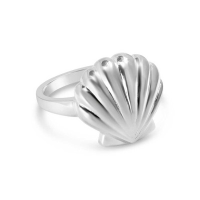 Sterling Silver Ring Plain Textured (Big) Seashell