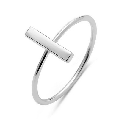 STERLING SILVER RING PLAIN SHORT BAR ON BAND