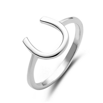 Sterling Silver Ring Plain Horseshoe