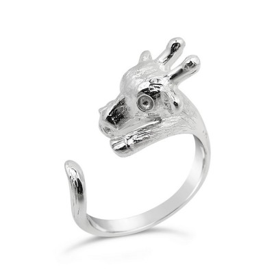 STERLING SILVER RING OPEN GIRAFFE