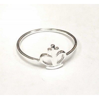 Sterling Silver Ring Crown With Cross-Ecoat 