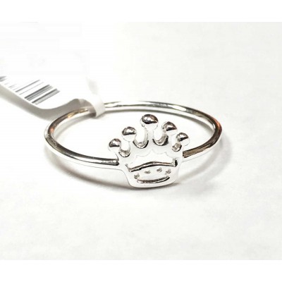 Sterling Silver Ring Crown 5 Jewels Plain -Ecoat 