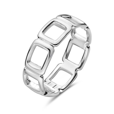 Sterling Silver Ring Square Box All Around 