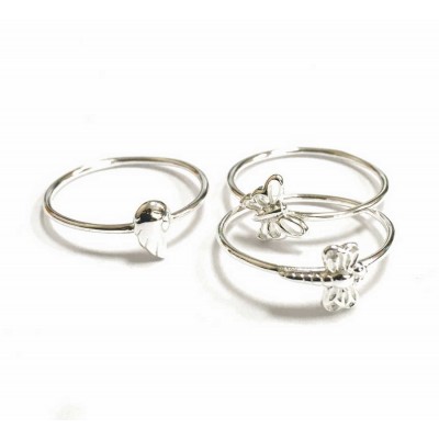 Sterling Silver Ring Stackable Butterfly, Dragonfly, Angel Wing 