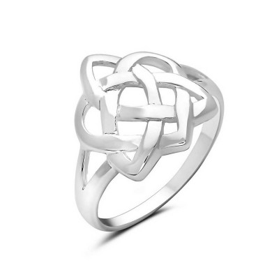 Sterling Silver Ring Celtic Trinity Knot In The Heart 