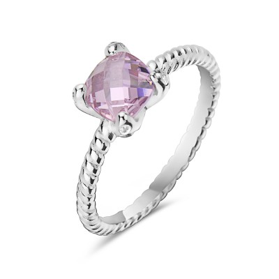 Cushion Chess Pink Roped Ring