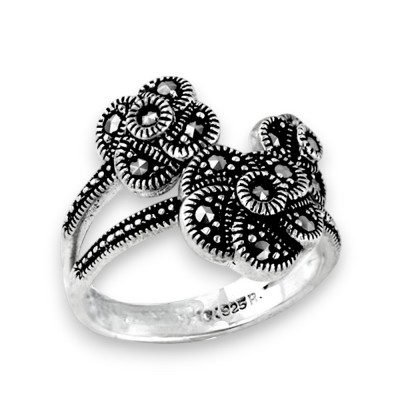 Marcasite Ring 3 Marcasite Flower