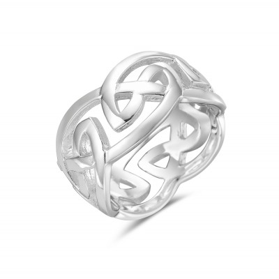 Sterling Silver Ring Band Celtic -E-coated-