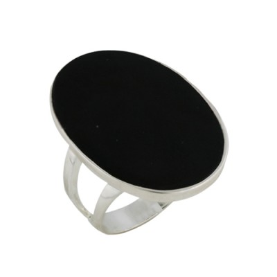 Sterling Silver Ring 23X32mm Onyx Oval 