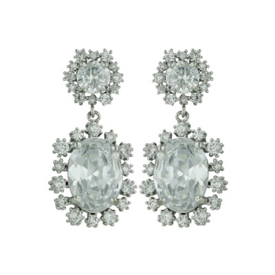 Brass Earring Classic Drop Top Round