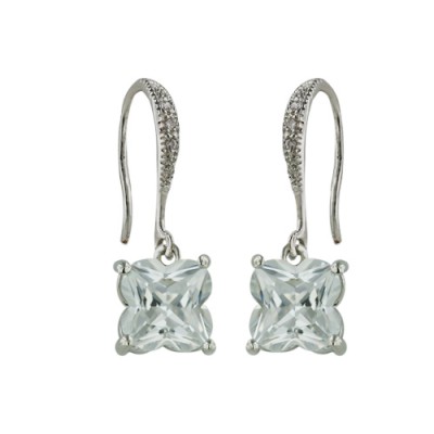 Brass Earring Cl Cz Clover Dangle Om Cl Cz Fish Ho
