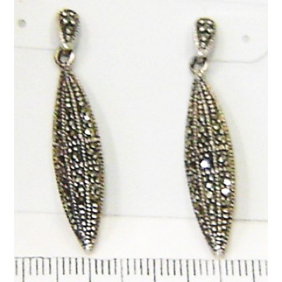 Marcasite Earring Dangln Feather