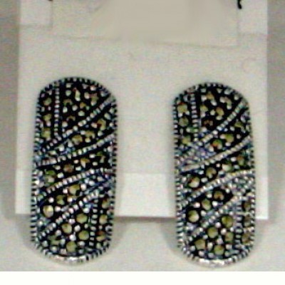 Marcasite Earring Studded Shield