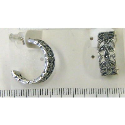 Marcasite Earring Filigree Hoop