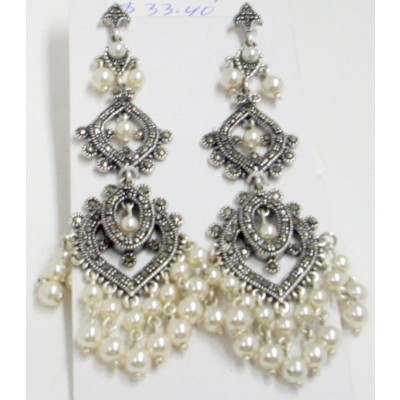 Marcasite Earring Chandelier with P 3 Layers