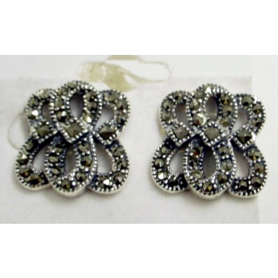 Marcasite Earring All Z Triple Eight[8] Stud