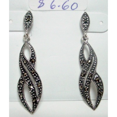 Marcasite Earring '8' Shape with Marquis Top