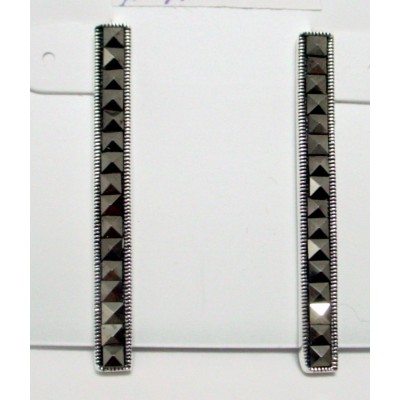 Marcasite Earring Square Cut Stick