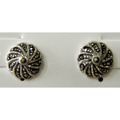 Marcasite Earring Plain Small Flower