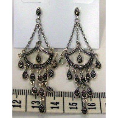 Marcasite Earring Tear Drop Chandelier