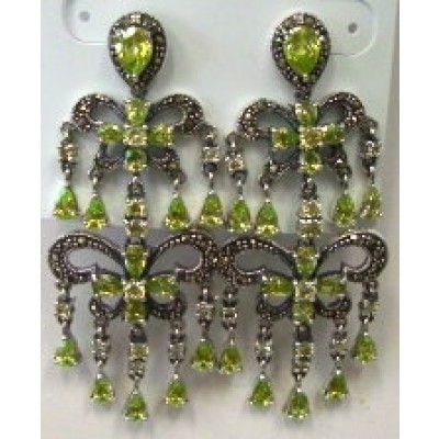 Marcasite Earring Light Per.Cubic Zirconia Chandelier