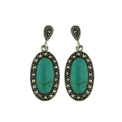 Marcasite Earring with Oval Rtq