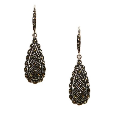 Marcasite Earring Marcasite Paved Tear Drop Marcasite Wire