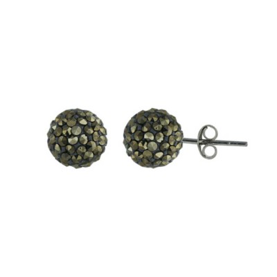Marcasite Earring Swiss Cut 10mm Marcasite Stud Black Fer.