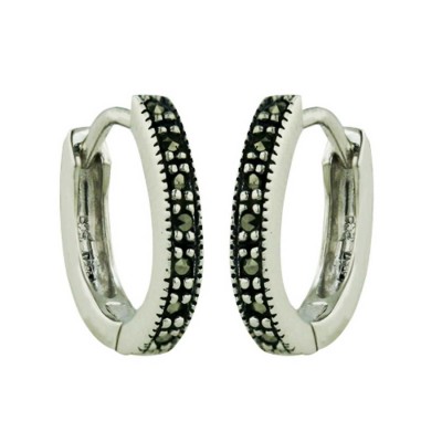 Marcasite Earring Oval Huggie