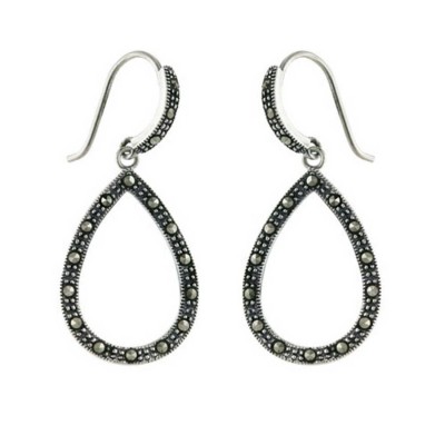Ms Earring Open T-Drop On Marcasite French Wire
